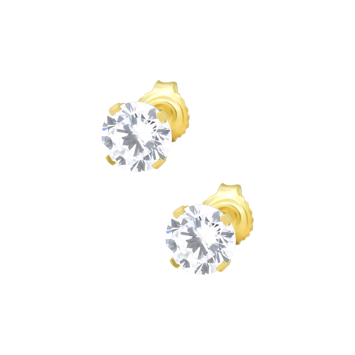 Χρυσά σκουλαρίκια Κ14 με πέτρες ζιργκόν